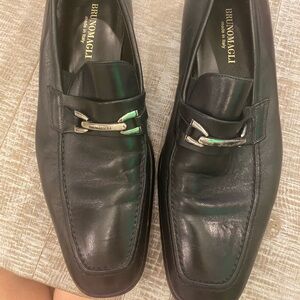 BRUNO MAGLI Men's Renegade Horse-Bit Slip On Loafers  Black Leather Size 9.5 EUC